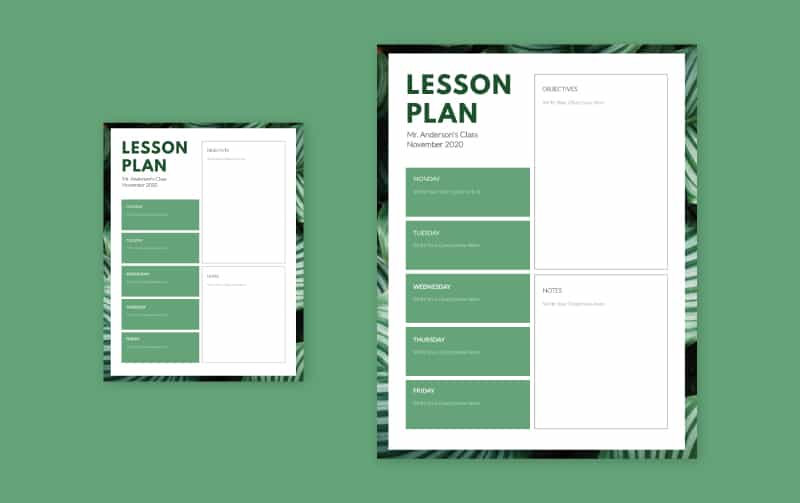 Lesson plans page graphics header