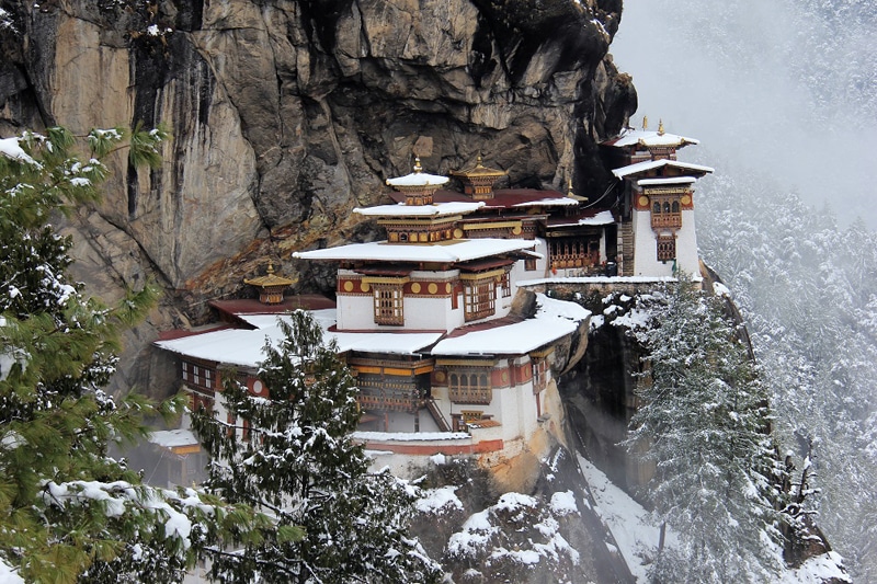 Tigers Nest Monastery in Bhutan Compass and Fork