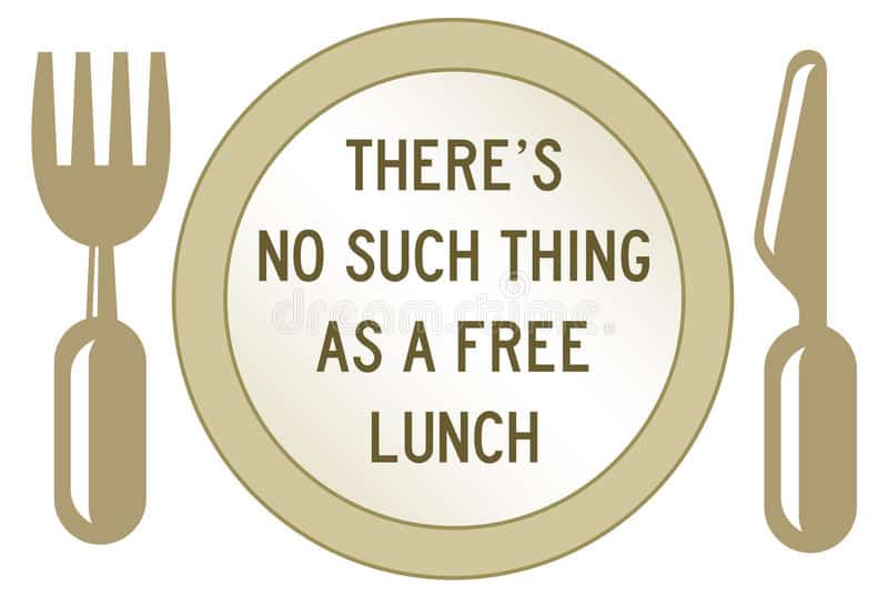 free lunch there s no such thing as life economic concept