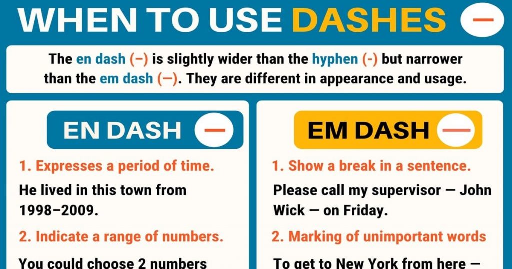 The Dash in English