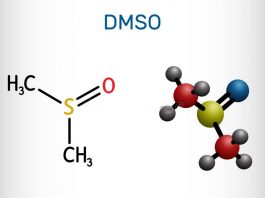 dimethyl sulfoxide dmso c h os molecule organosulfur compound polar aprotic solvent structural chemical formula model