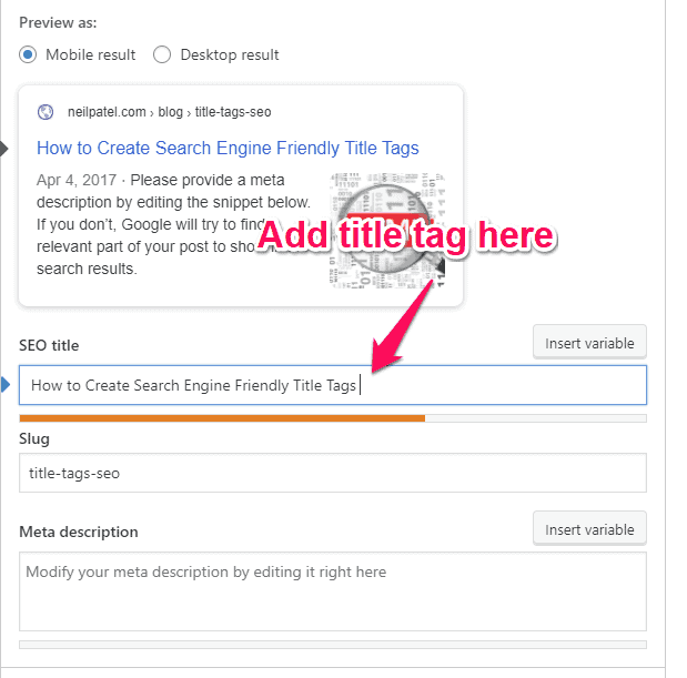 how to add title tag yoast