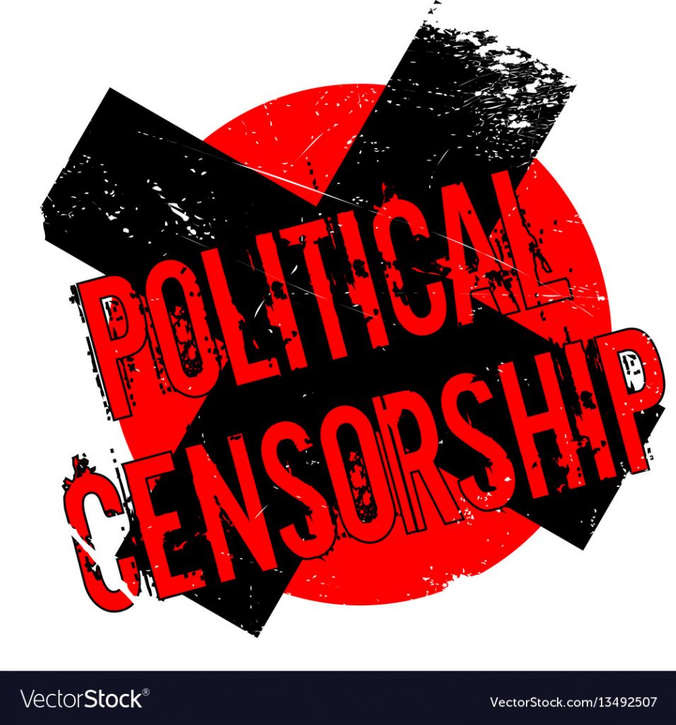 political censorship rubber stamp vector